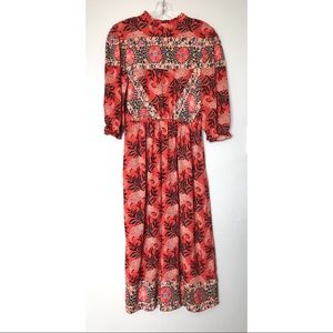 NWOT ba&sh Orange Multi Gelato Printed Midi Dress Size 0